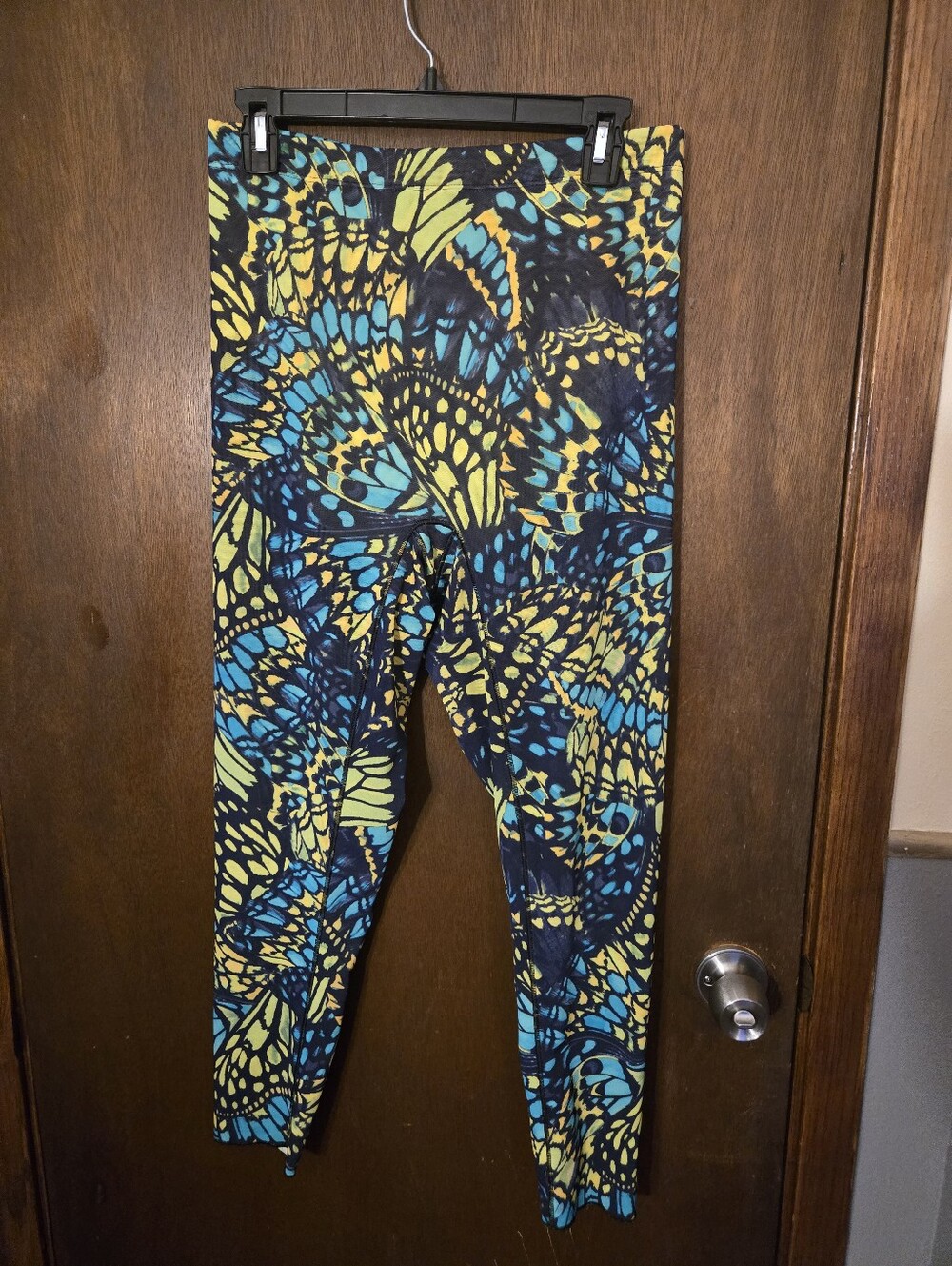 Yitty Butterfly Print Leggings - Blue & Yellow XL